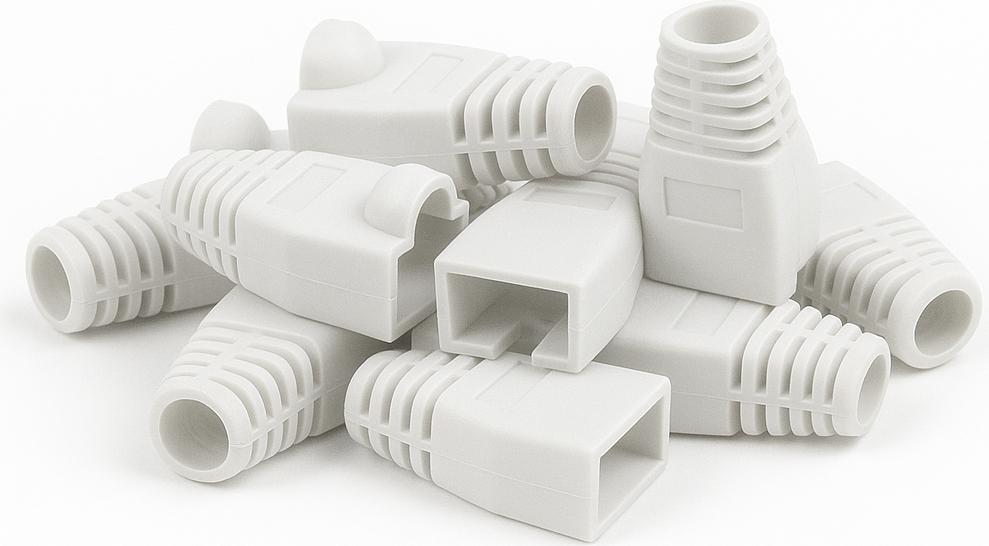 DSIT DANICOM RJ45 Tule Weiß - 10 Stück (DC-RJ45-BOOT-WHITE-10PCE)