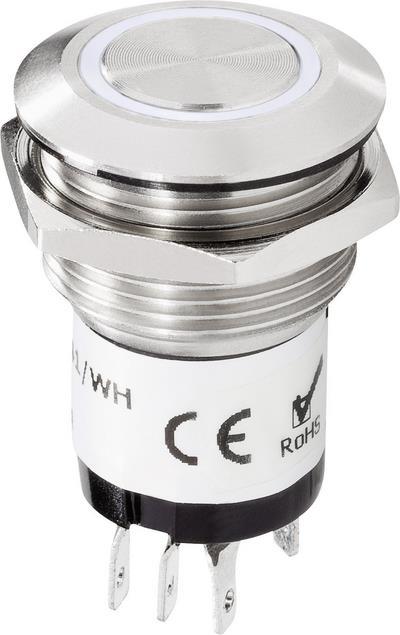 Renkforce RF-4707814 Klingeltaster beleuchtet 1fach Edelstahl, Weiß 24 V DC/ 2 A, 24 V AC/ 1 A (RF-4707814)