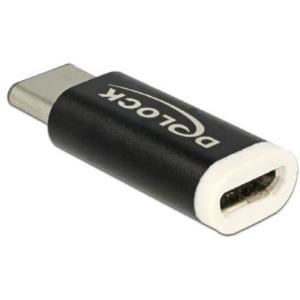 Delock USB 2.0 Adapter Micro-B Buchse zu USB Type-C™ 2.0 Stecker schwarz (65678)