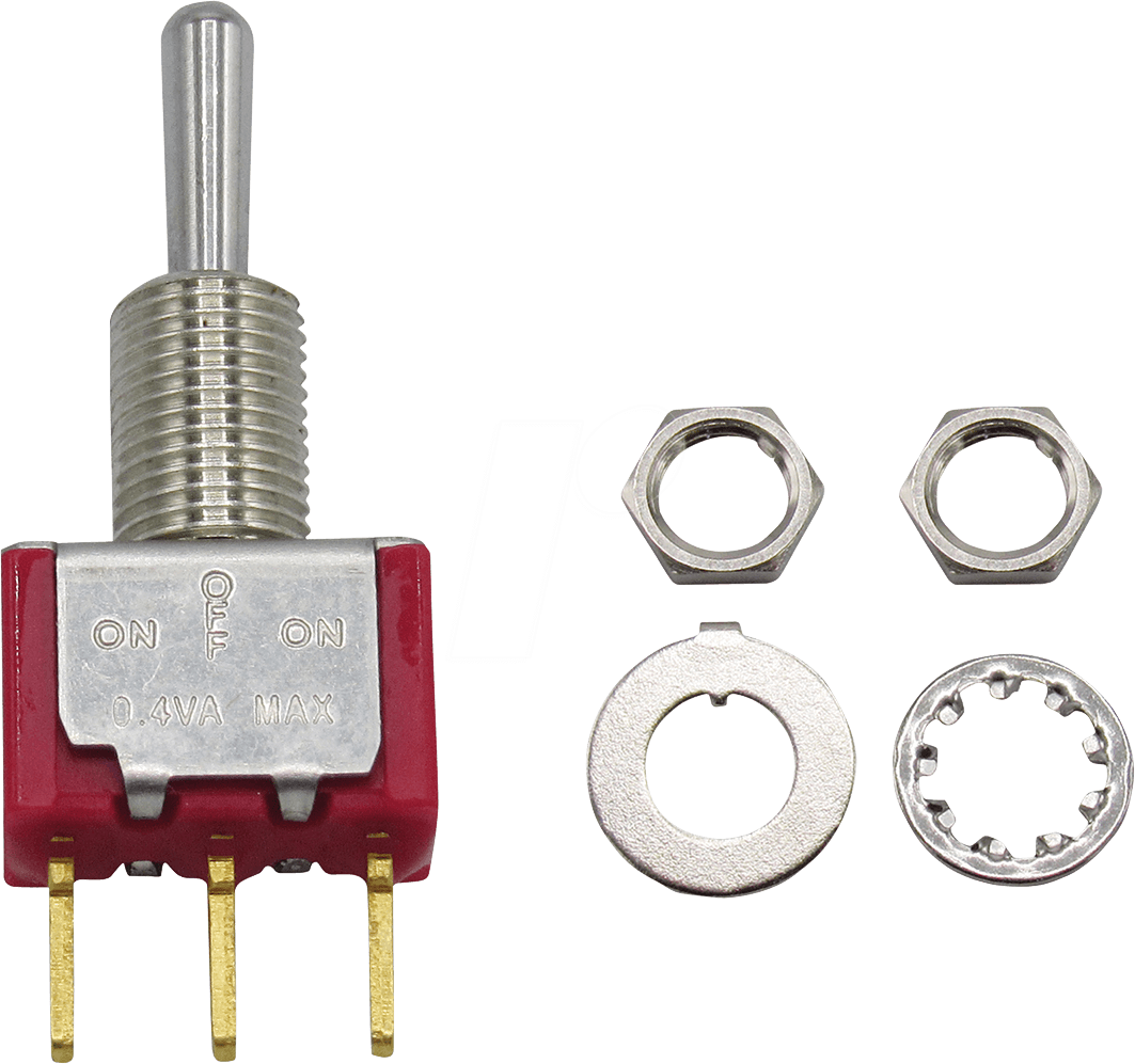 RND COMPONENTS RND 210-00449 - Miniatur-Kippschalter, 1x, Ein-Aus-Ein (RND 210-00449)