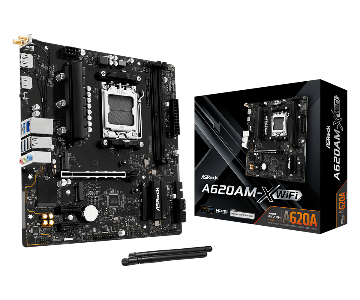 ASRock A620AM-X WiFi AMD A620A Micro ATX Mainboard