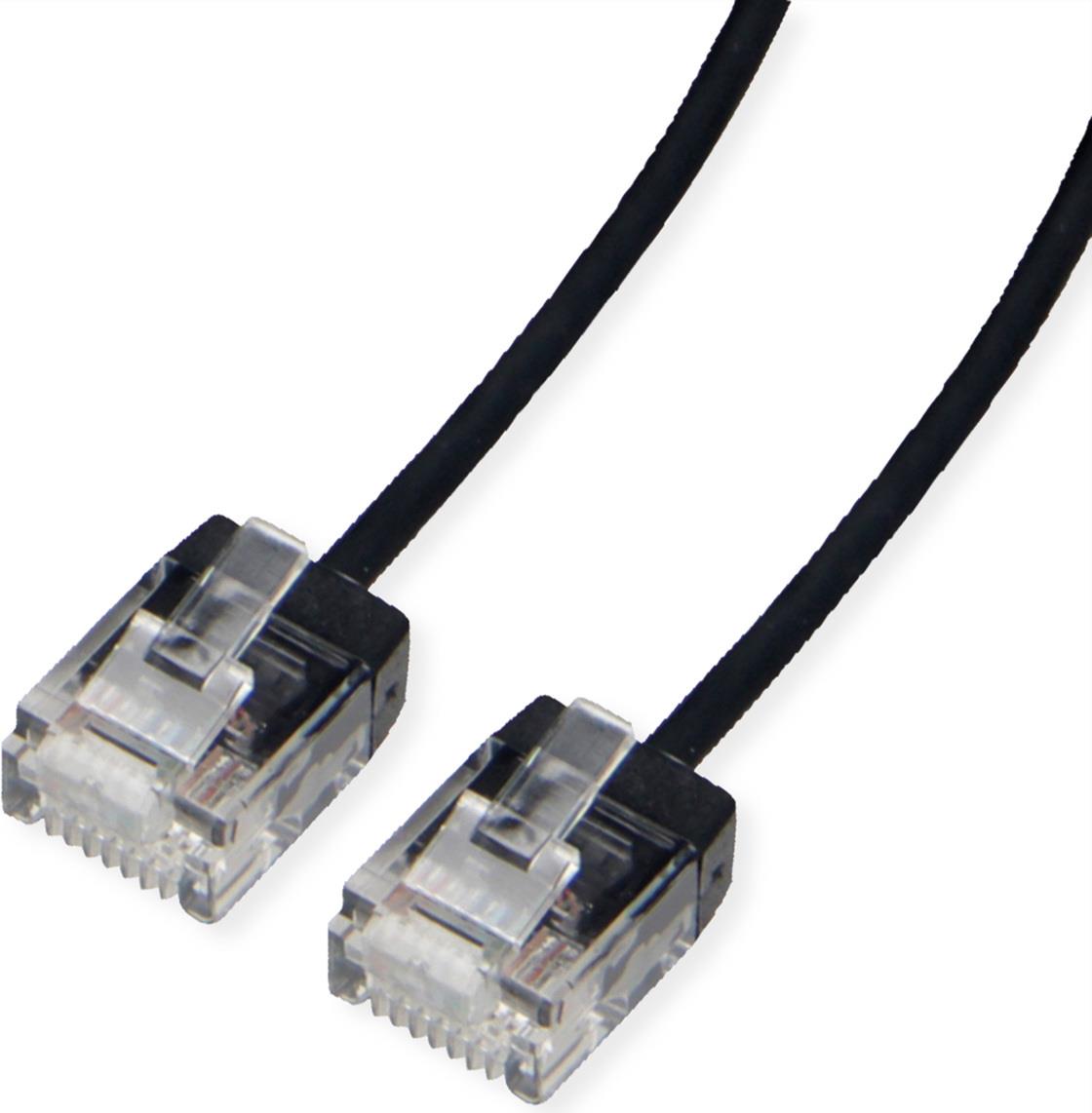 ROLINE UTP Patchkabel Kat.6A Ultra- kurzer RJ45 schwarz 0.5m (21.15.4460)