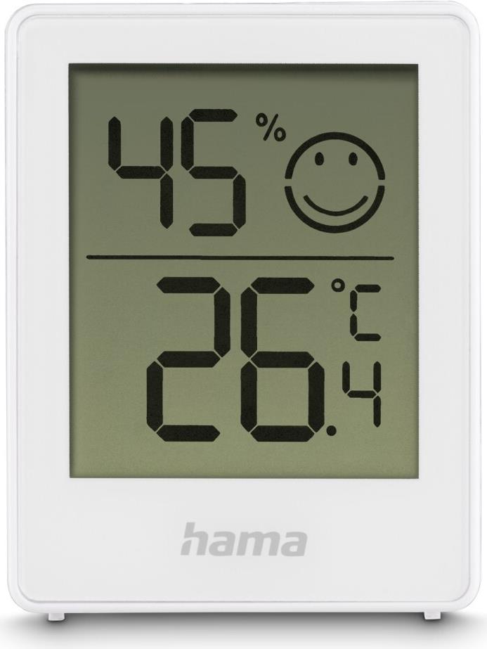 Hama Thermometer und Hygrometer Baros, digital, für innen, 2-er Set, Weiß (00222233)