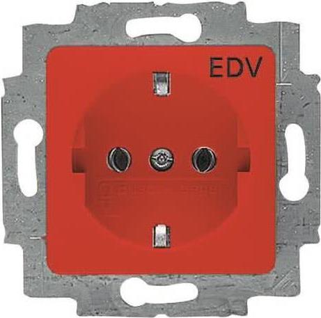 20 EUC/DV-217-101 SCHUKO Steckdosen-Einsatz rot RAL3020 (2CKA002011A6251)