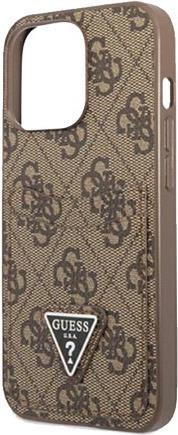 GUESS Hard Cover 4G Saffiano Double Card Brown, für Apple iPhone 13 Pro, GUHCP13LP4TPW (GUHCP13LP4TP