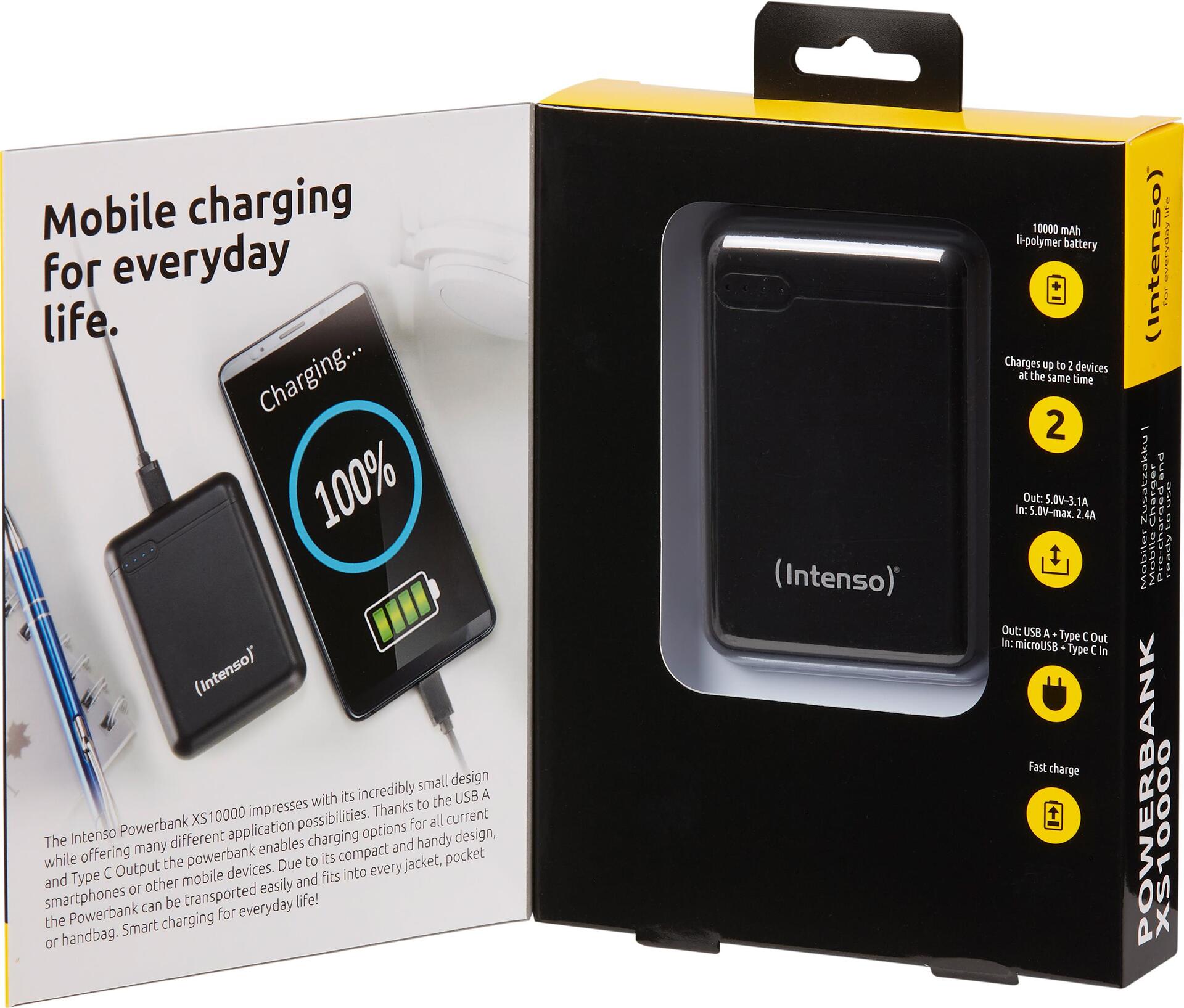 Intenso XS10000 Powerbank 10000 mAh Schwarz