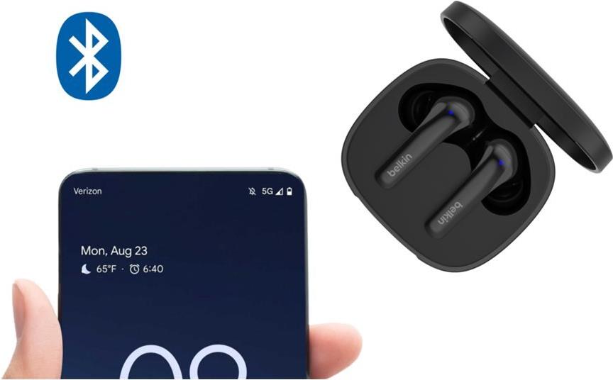 Belkin SoundForm Motion True Wireless-Kopfhörer Bluetooth ANC 9 h Schwarz