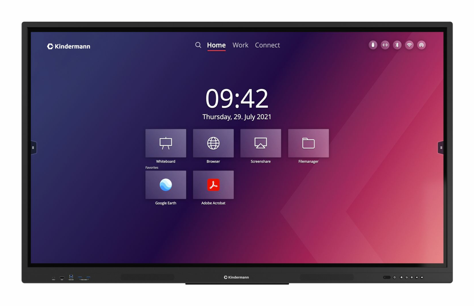 Kindermann TD-1165² Interaktiver Flachbildschirm 65" 4K UHD Schwarz