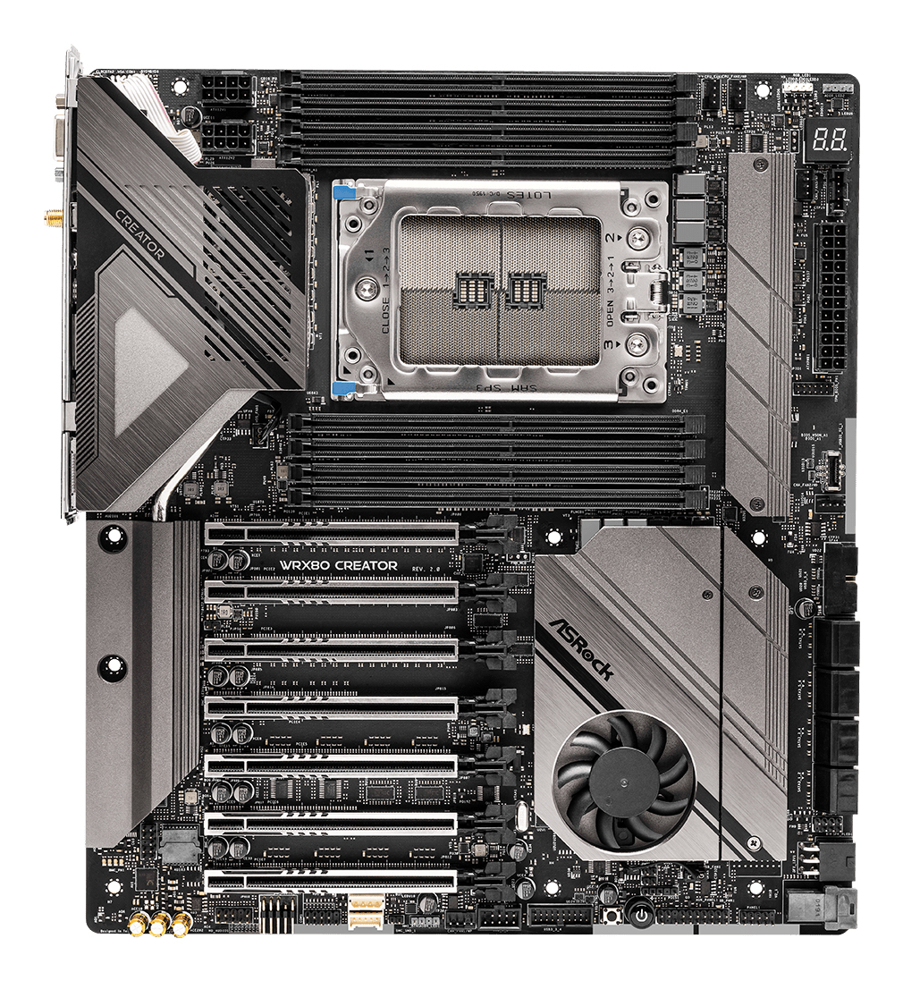 ASRock WRX80 Creator R2.0 Mainboard E-ATX Sockel sWRX8 DDR4 8x DIMM 2x 10G LAN Wi-Fi 6E