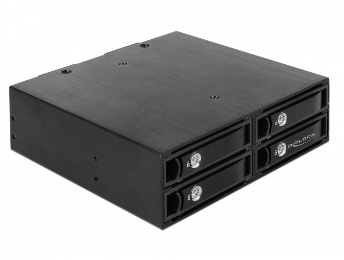 Delock Mobiles Speicher-Rack 5.25" für 4 x 2.5" SATA/SAS HDD/SSD Schwarz