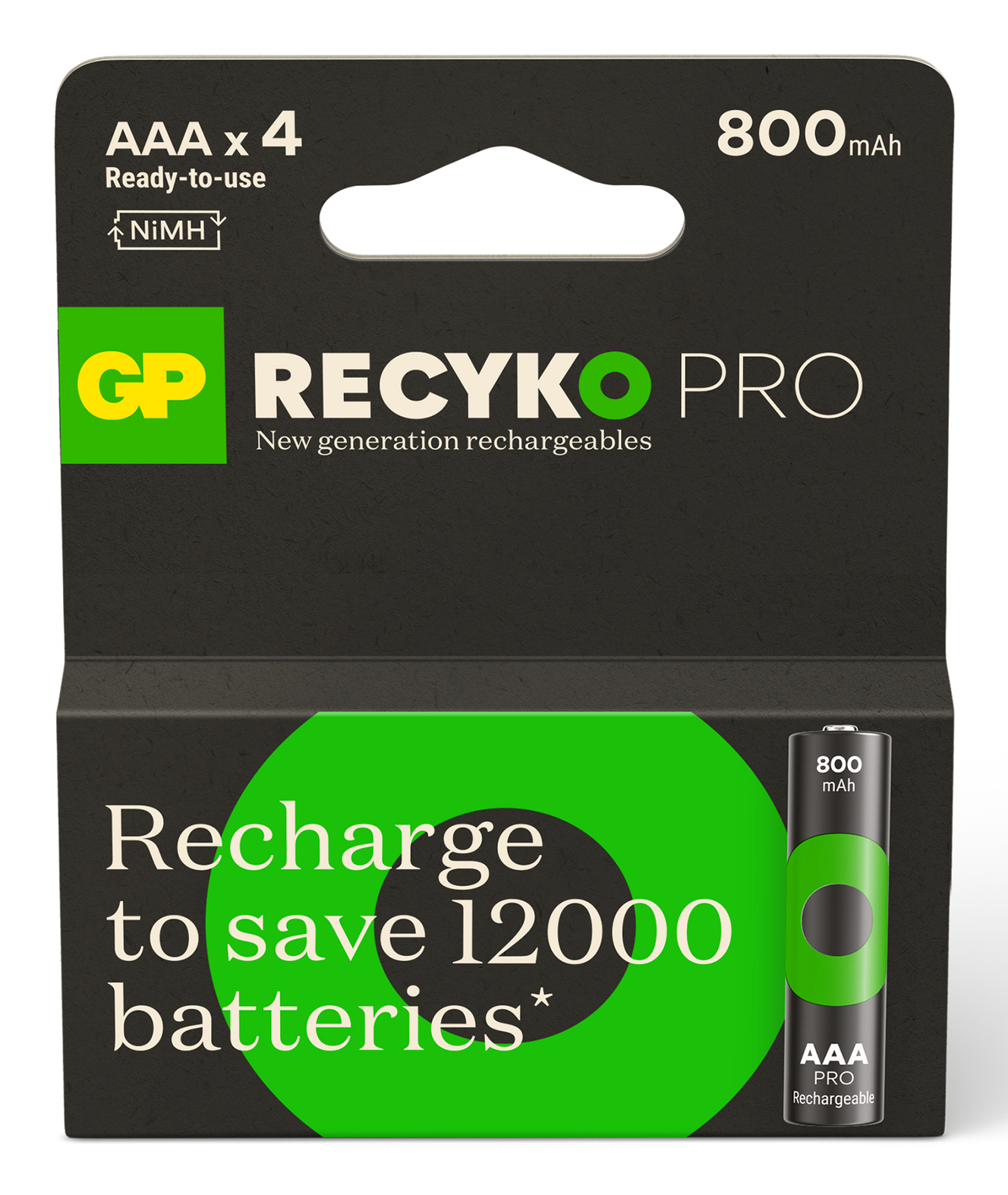 GP Batteries ReCyko Pro AAA NiMH Akku 800 mAh 1.2 V 4 Stück