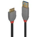 Lindy 1m USB 3.2 Typ A an Micro-B Kabel, 5GBit/s, Anthra Line USB Typ A Stecker an Micro-B Stecker (36766)