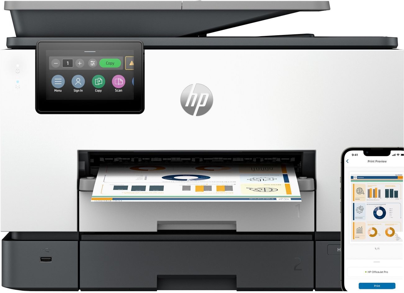 HP Officejet Pro 9130B Wireless Two-Sided Printing Copier, Scanner (4U561B)