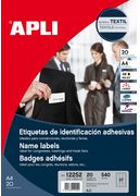 agipa Selbstklebe-Namensschild, aus papier, weiß geeignet für Textil, selbstklebe, bedruckbar, - 1 Stück (12252)