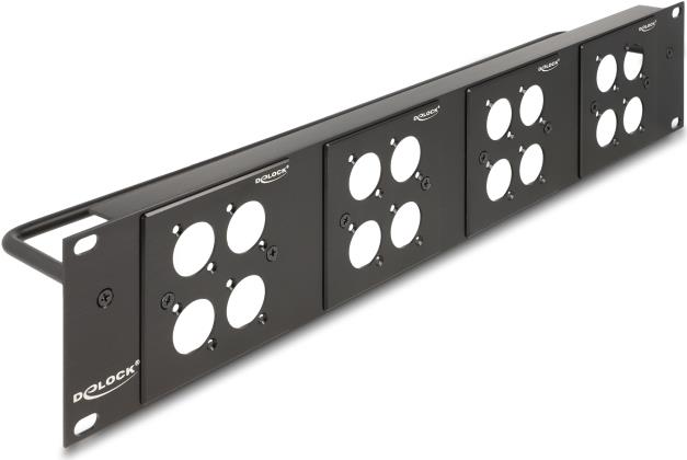 Delock D-Typ 19" Patchpanel mit 4 Platten 86 x 86 mm und 4 Ports 2 HE (88195)