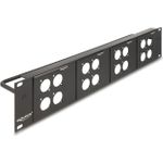 Delock D-Typ 19" Patchpanel mit 4 Platten 86 x 86 mm und 4 Ports 2 HE (88195)