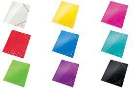 LEITZ Eckspannermappe WOW, DIN A4, Karton, rot PP-laminierter Karton, glänzend, 3 seitliche Schutzklappen, - 1 Stück (3982-00-26)