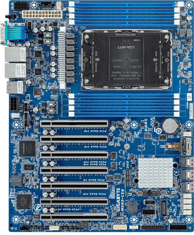 Gigabyte MS03-CE0 ATX Server-Mainboard LGA4677 Socket-E Intel C741 DDR5 256GB (MS03-CE0)