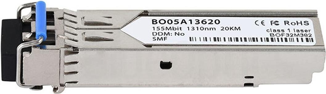 Kompatibler Cisco SFP-OC3-IR1 BlueOptics© BO05A13620D SFP Transceiver, LC-Duplex, 100BASE-LX, Singlemode Fiber, 1310nm, 20KM, DDM, 0°C/+70°C (SFP-OC3-IR1-BO)