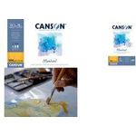 CANSON Aquarellblock "Montval", 420 x 594 mm, 300 g/qm 12 Blatt, feine Oberfläche, geleimt an der kurzen Seite, - 1 Stück (C518408806)
