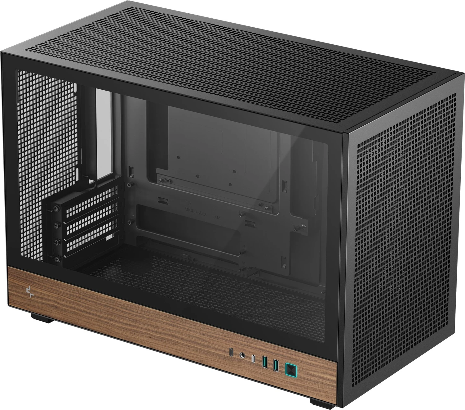 DeepCool CH260 WOOD Micro-Tower PC-Gehäuse Gaming Schwarz Holz micro ATX Mini-ITX (R-CH260-BKNWM0-G-1)