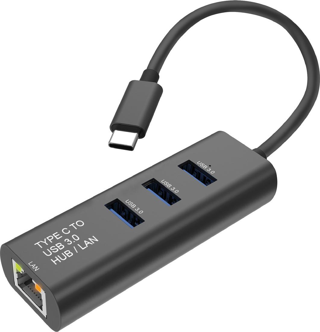 STANDARD USB Typ C zu Gigabit Ethernet Konverter + Hub 3x (S1431)