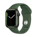 Apple Watch Series 7 (GPS) - 41 mm - green aluminum - intelligente Uhr mit Sportband - Flouroelastomer - clover - Bandgröße: regelmäßig - 32GB - Wi-Fi, Bluetooth - 32 g (MKN03FD/A)