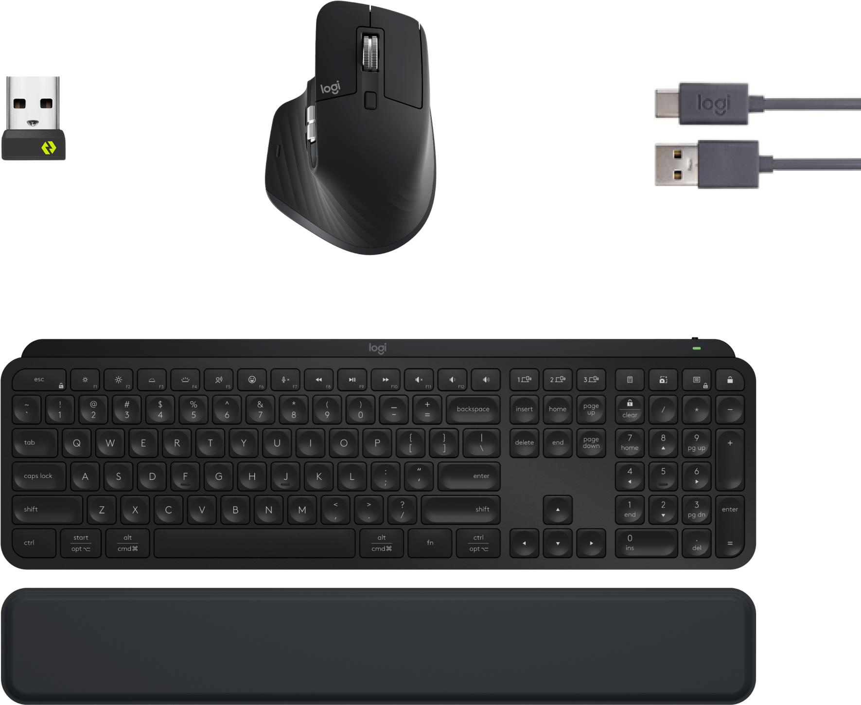 Logitech MX Keys S Combo Tastatur-und-Maus-Set Bluetooth AZERTY Graphite