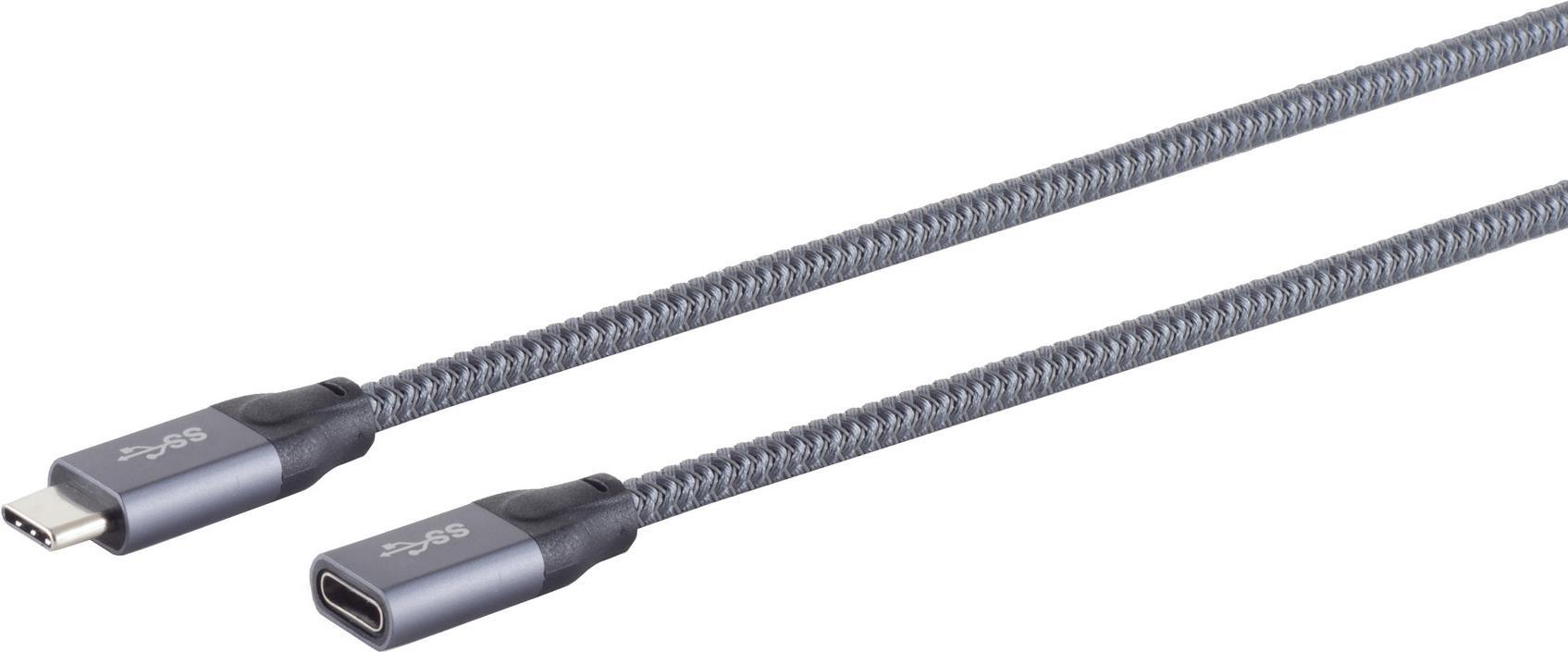S/CONN maximum connectivity USB C-C Kabel--USB-C® Verlängerungskabel, 3.2 Gen 2, Pro, 0,5m (13-46010)