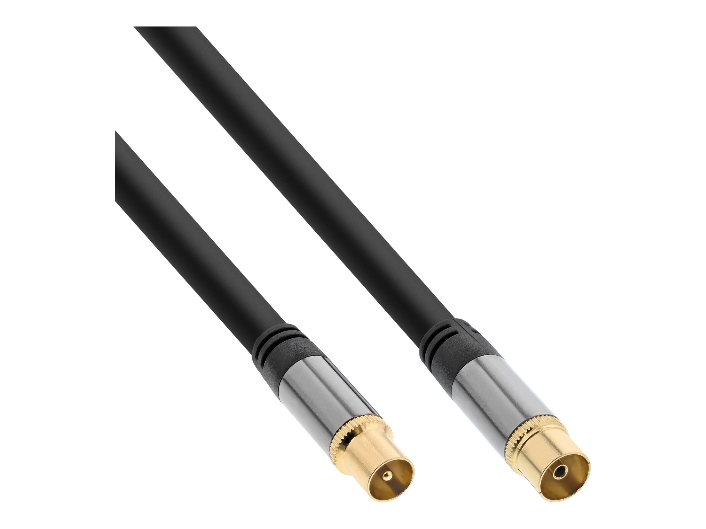 InLine Premium Koaxialkabel IEC auf IEC 3 m 4-fach geschirmt >110 dB Schwarz