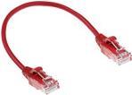 ACT Red 0.25 meter LSZH U/UTP CAT6 datacenter slimline patch cable with RJ45 connectors CAT6 U/UTP SLIMLINE RD 0.25M (DC9552)