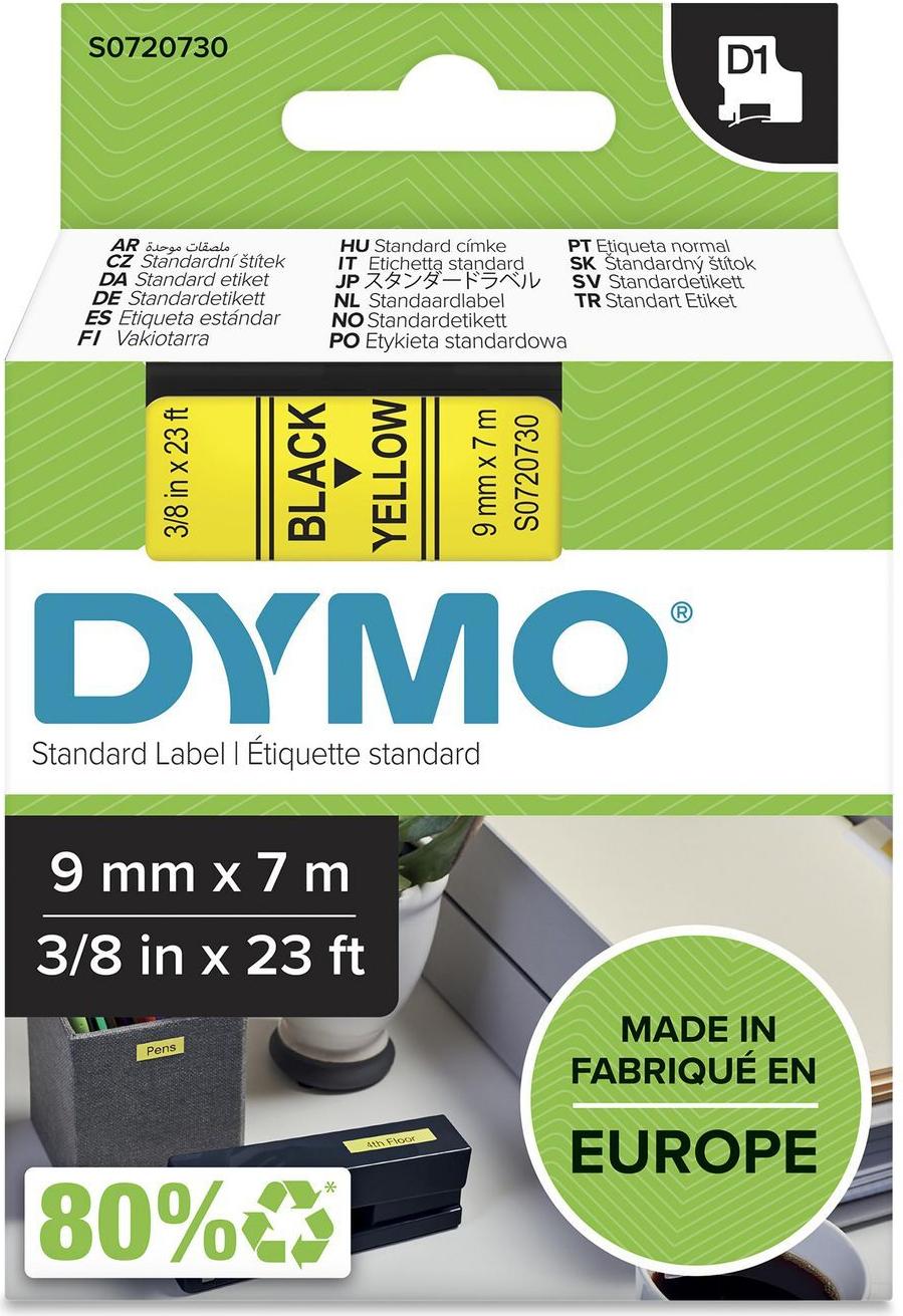DYMO D1 Etikettenband 9 mm x 7 m Schwarz auf Gelb