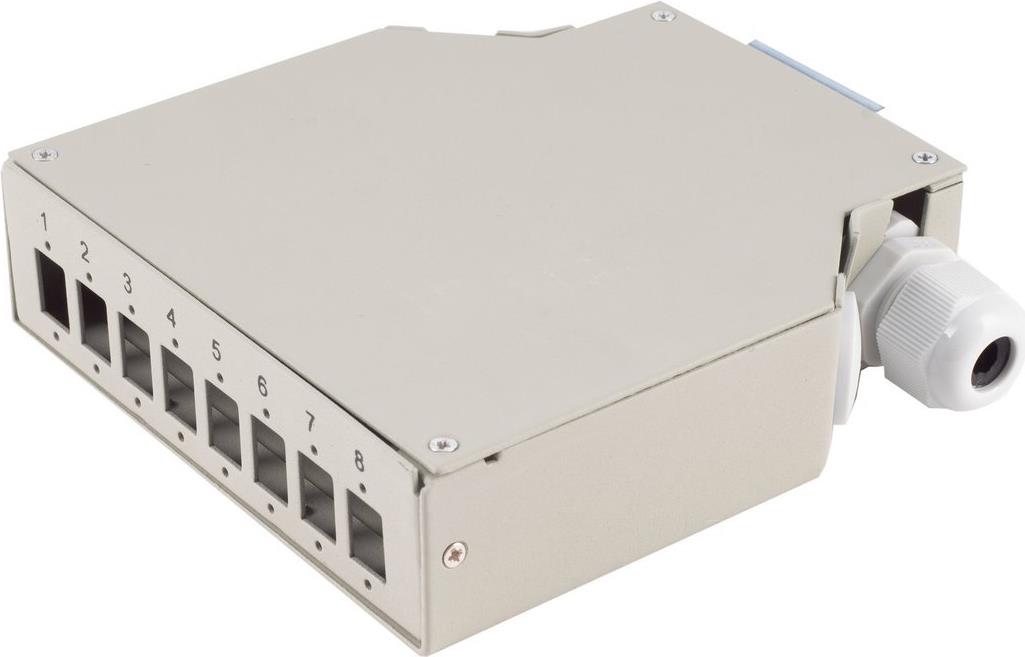 shiverpeaks ®-BASIC-S--LWL-Verteilerbox, Metall, 8-fach, DIN rail, grau (BS07-65011)