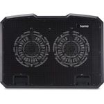 Hama Laptop-Kühler Black Metal, neigbar, leise, 2 Lüfter, 40 cm (15,6), Schw. (00126806) (geöffnet)