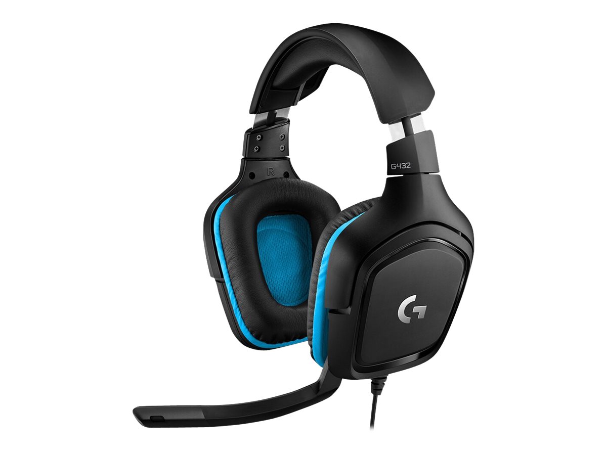 Logitech G432 Gaming-Headset 7.1 Surround Sound kabelgebunden Schwarz, Blau