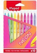 Maped Fasermaler NEON, 10er Kartonetui Strichstärke: 2,8 mm, Rundspitze, fest eingefasste Spitze, - 1 Stück (845419)