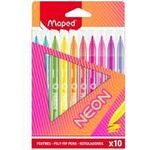 Maped Fasermaler NEON, 10er Kartonetui Strichstärke: 2,8 mm, Rundspitze, fest eingefasste Spitze, - 1 Stück (845419)