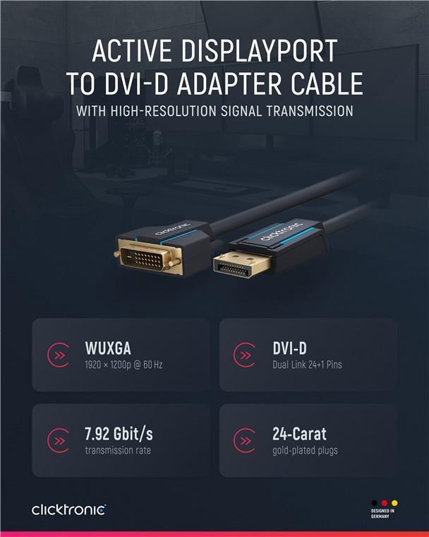 ClickTronic 70731 DVI-D DisplayPort Männlich/weiblich