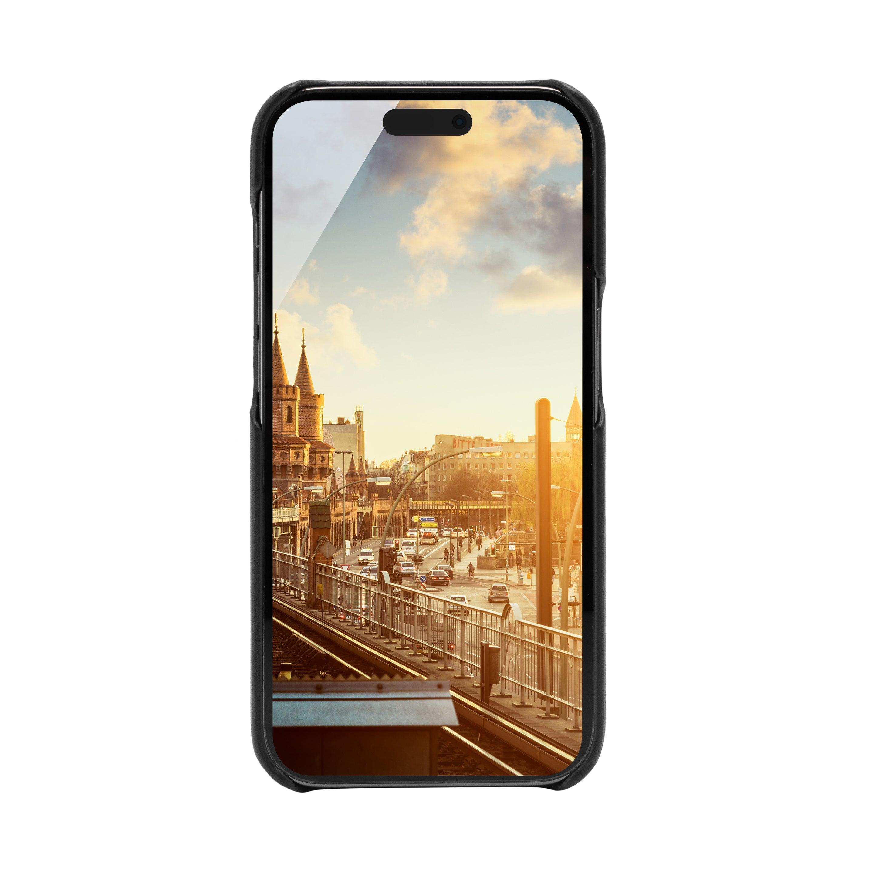 JT Berlin Kreuzberg Echtleder Backcase für Apple iPhone 14 Pro Max 6,7" Schwarz