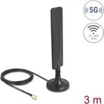 Delock 5G LTE Antenne SMA Stecker 3 dBi omnidirektional mit Anschlusskabel RG-174 3 m (10040)