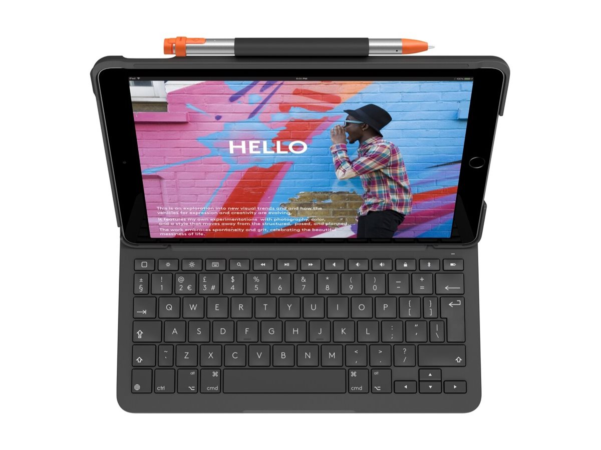 Logitech Slim Folio Tastatur und Foliohülle 10,2" QWERTZ Graphite