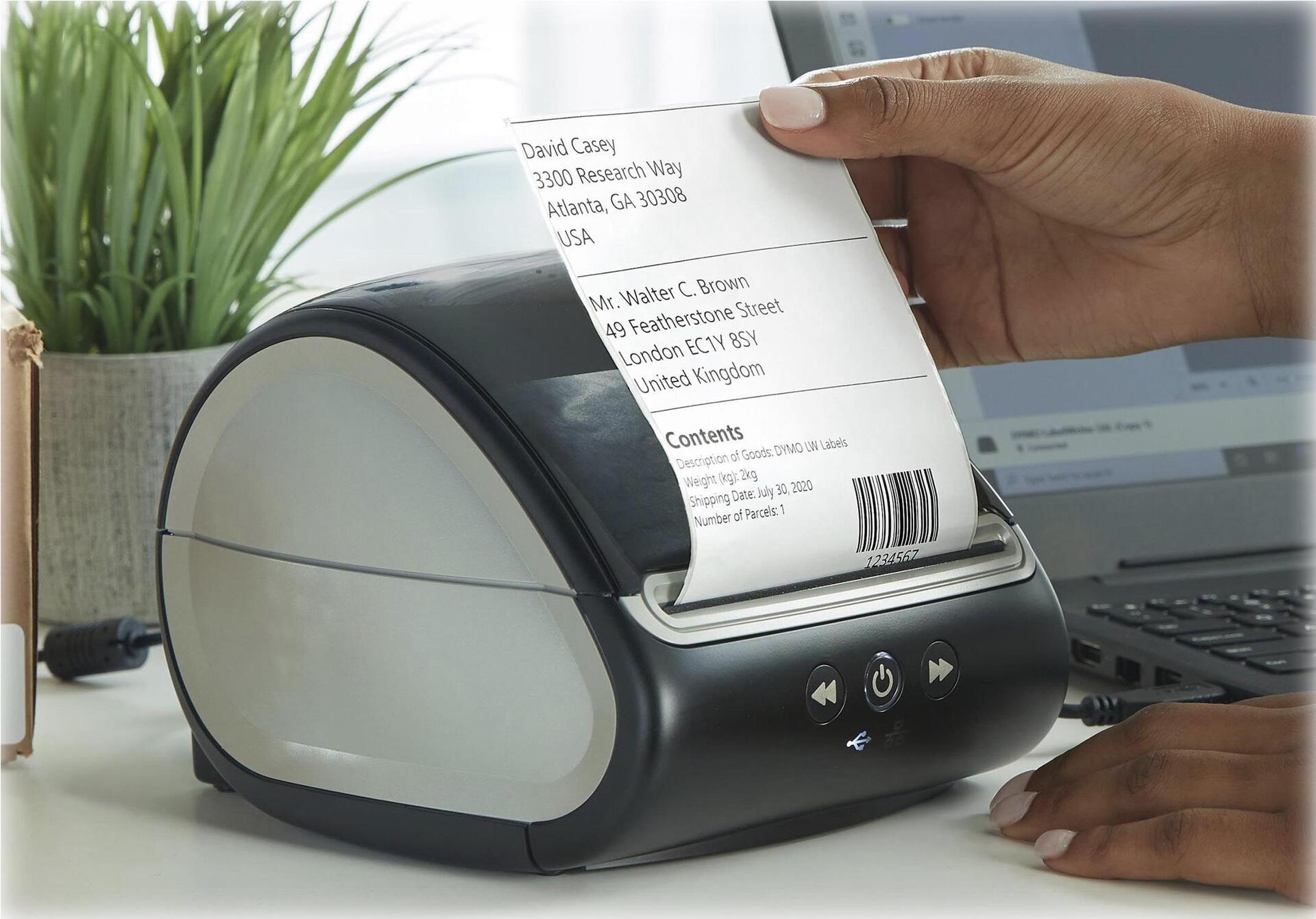 DYMO LabelWriter 5XL Etikettendrucker Thermodirekt 300 dpi 53 Etiketten/Min. USB 2.0 LAN Schwarz, Weiß