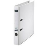 LEITZ Plastikordner, 180 Grad, DIN A4, 52 mm, weiß farbiger Einband aus Pappe, mit PP-Folie kaschiert (1015-50-01)