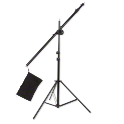 Walimex Galgenstativ 16553 mit Teleskoparm 120–220 cm, max. 2,56 m, 6 kg Tragkraft, Schwarz