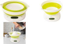 Little balance Küchenwaage Bol Up, faltbar, weiß / hellgrün elektronische Waage inkl. faltbarer Schüssel, - 1 Stück (LB 8064)