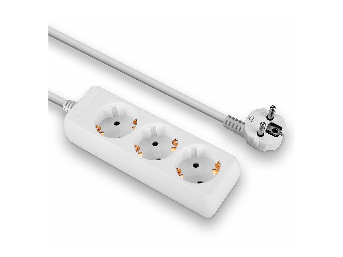 Lindy Steckdosenleiste 3-fach Typ F Schuko 3500 W 1,4 m Weiß