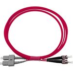 BlueOptics Duplex LWL Patchkabel, SC-UPC/ST-PC beige, 0.5 Meter, Multimode G50/125µm, OM4, Eingangsdämpfung: unter 0.2dB, Markenfaser, LSZH magenta / violett, 2.0mm Tube, Keramik Ferrule, inkl. Messprotokoll (SFP3233FU0.5MK)