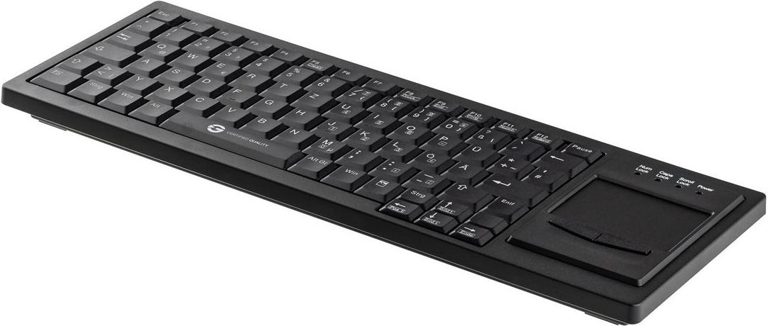 CleanType Xtra Touch WL Kabellose Tastatur mit Touchpad QWERTZ Deutsch Schwarz