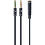 Gembird !Adapter audio stereo 3.5mm mini Jack/4PIN/ Audio-Kabel 0,2 m 2 x 3.5mm Schwarz (CCA-418M)