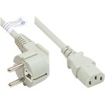 Netzkabel Schutzkontakt-Stecker Typ E+F (CEE 7/7, gewinkelt) an C13 (gerade), grau, 1,00 mm², 3 m, Good Connections® (P0130-GR030)